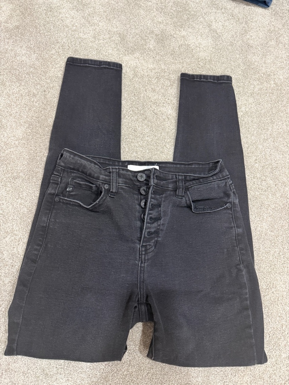 KanCan Black High-Rise Skinny Jeans with Button Fly